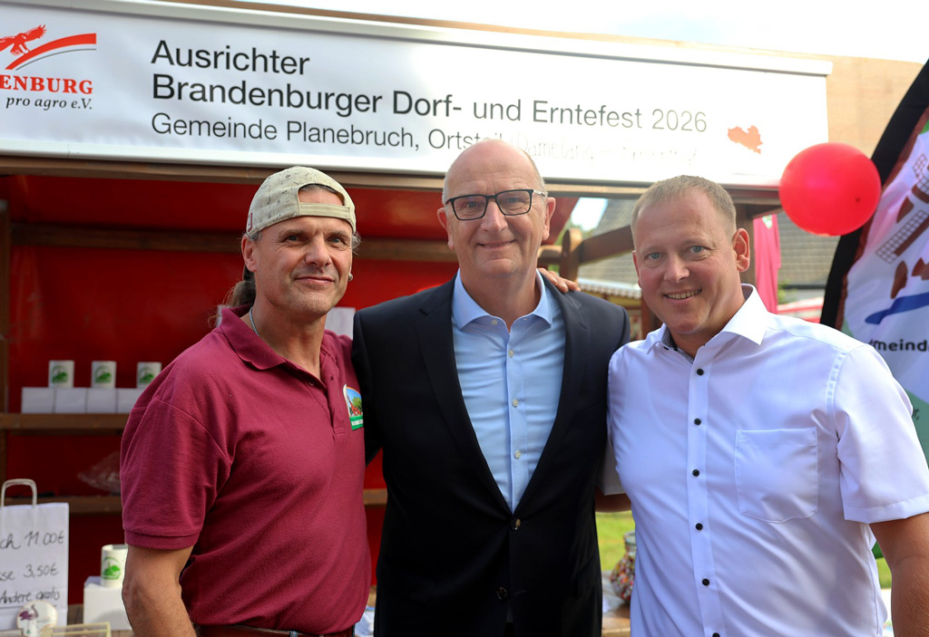 Dirk Borgwardt, Ministerpräsident Dietmar Woidke, Stephan Burow
