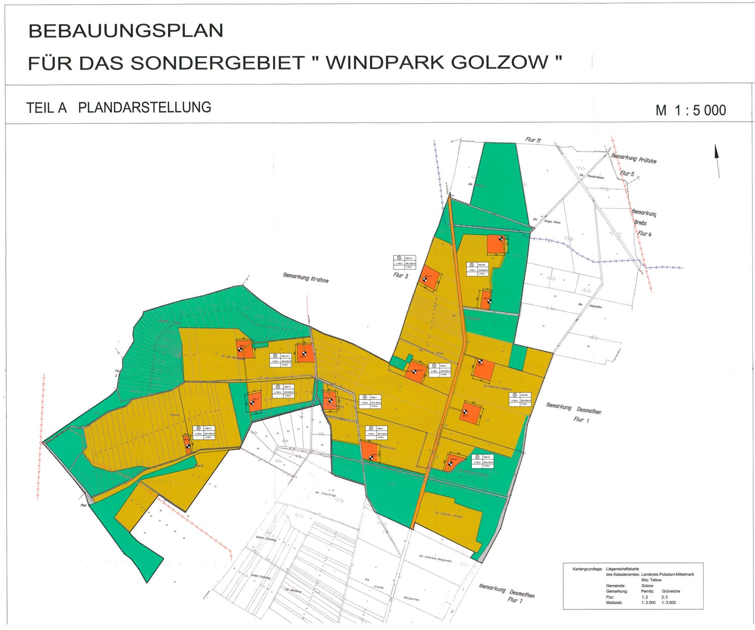 Planzeichnung, Windpark Golzow