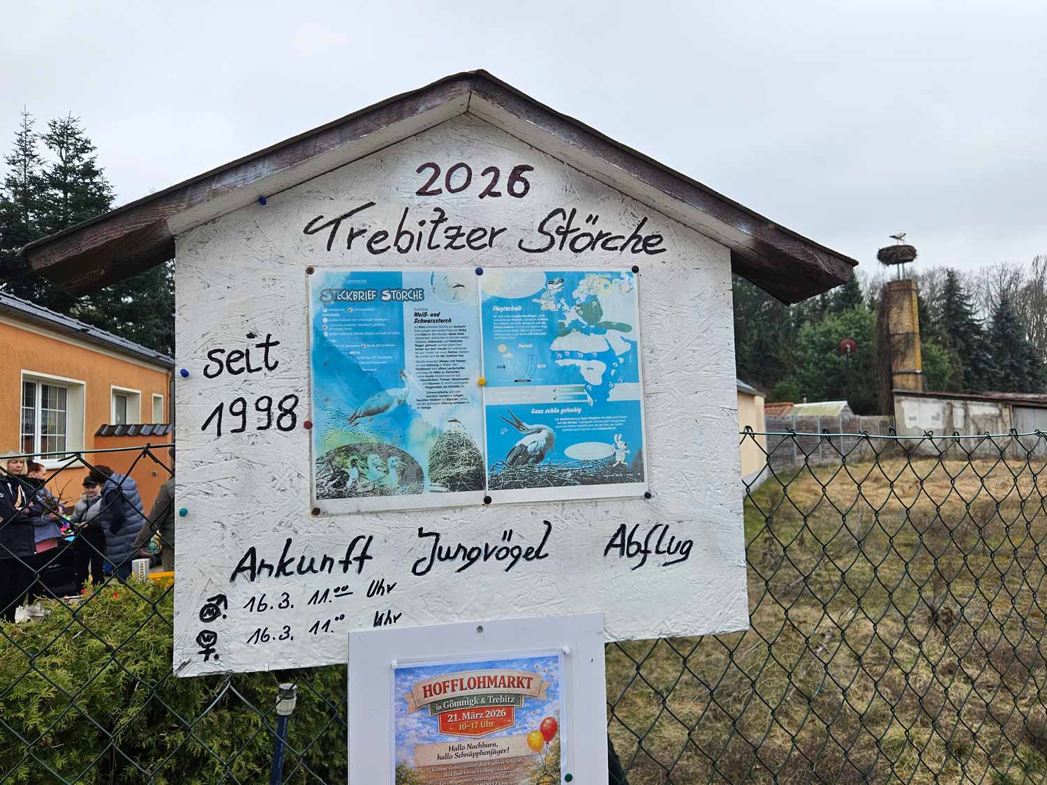 Trebitz, Störche, Storchentafel