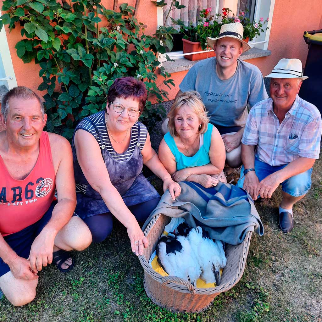 Trebitz, Störche, Storchrettung, Wilfried und Kerstin Näthe, Katrin Rechert, Steffen Ernicke und Bern Thiele